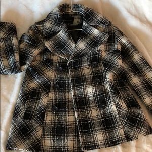 Plaid Pea Coat, never worn